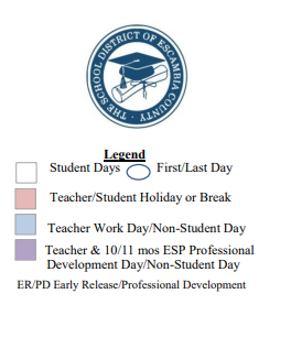District School Academic Calendar Legend for Reinherdt Holm Elementary School