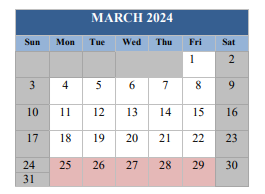 District School Academic Calendar for Reinherdt Holm Elementary School for March 2024