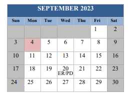 District School Academic Calendar for Reinherdt Holm Elementary School for September 2023