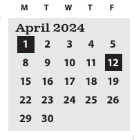 District School Academic Calendar for Cesar E Chavez Elementary School for April 2024