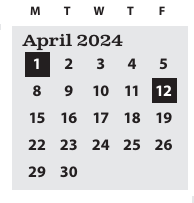 District School Academic Calendar for Spring Creek Elementary School for April 2024