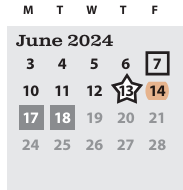 District School Academic Calendar for Cesar E Chavez Elementary School for June 2024