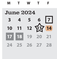 District School Academic Calendar for Spring Creek Elementary School for June 2024