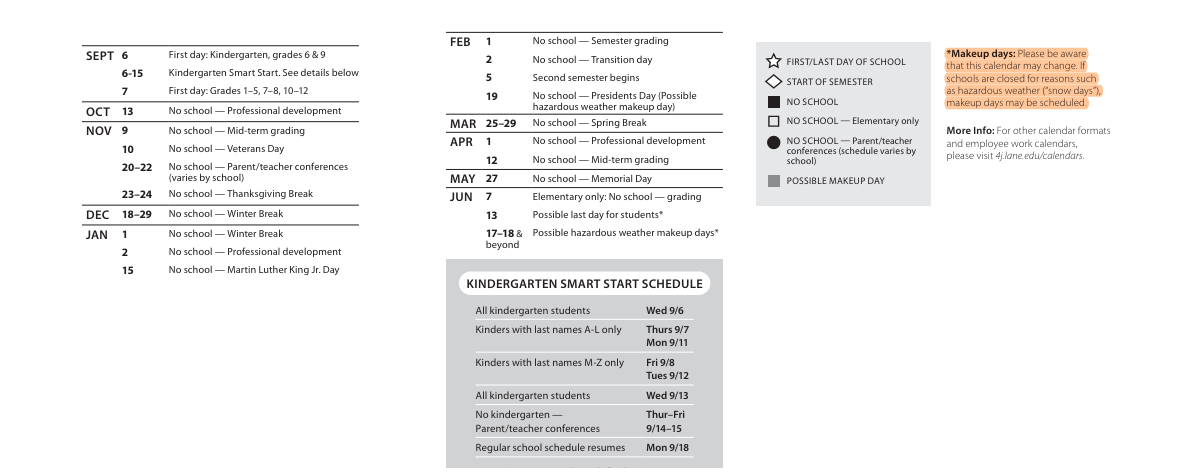District School Academic Calendar Key for Spring Creek Elementary School