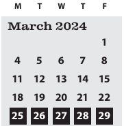 District School Academic Calendar for Spring Creek Elementary School for March 2024