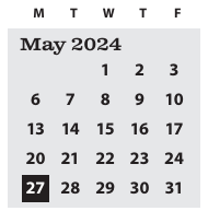 District School Academic Calendar for Family School for May 2024