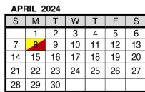 District School Academic Calendar for Christa Mcauliffe Alt Mid Sch for April 2024