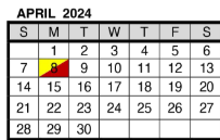 District School Academic Calendar for Tekoppel Elementary School for April 2024