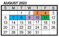 District School Academic Calendar for Benjamin Bosse High School for August 2023