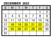 District School Academic Calendar for Tekoppel Elementary School for December 2023