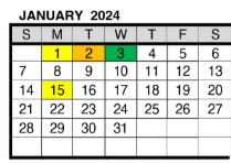 District School Academic Calendar for Cedar Hall Elementary School for January 2024