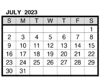 District School Academic Calendar for Cedar Hall Elementary School for July 2023