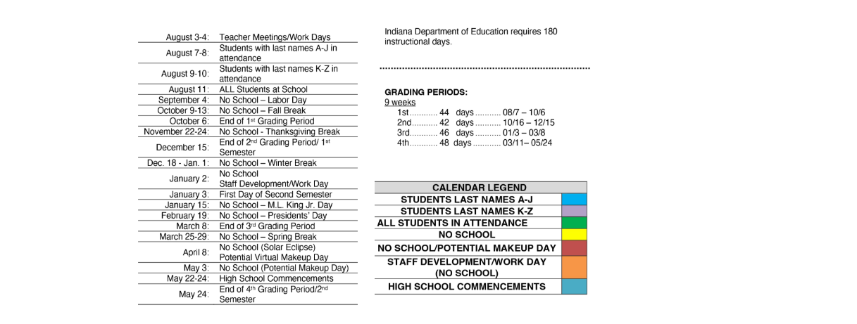 District School Academic Calendar Key for Cedar Hall Elementary School