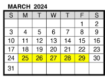District School Academic Calendar for Evs Juvenile Correctional Fac for March 2024