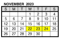 District School Academic Calendar for Benjamin Bosse High School for November 2023