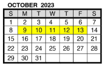 District School Academic Calendar for Plaza Park Middle School for October 2023