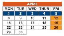 District School Academic Calendar for Pass Program for April 2024