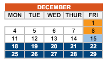District School Academic Calendar for Pass Program for December 2023