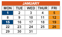 District School Academic Calendar for Pass Program for January 2024