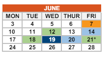 District School Academic Calendar for Pass Program for June 2024