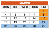 District School Academic Calendar for Pass Program for March 2024