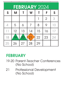 District School Academic Calendar for Crawford Elementary for February 2024
