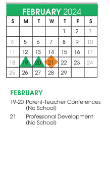 District School Academic Calendar for North Pole Elementary for February 2024