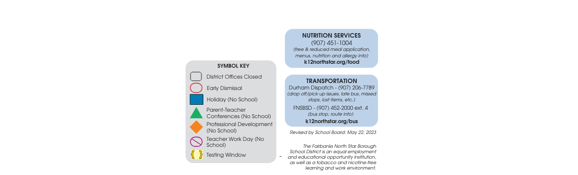 District School Academic Calendar Key for Alternative Learning Systems