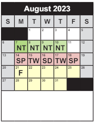 District School Academic Calendar for Daniels Run Elementary for August 2023
