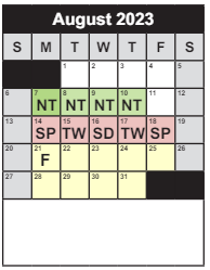 District School Academic Calendar for Braddock Elementary for August 2023