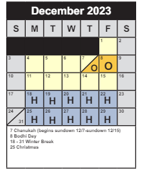 District School Academic Calendar for Cameron Elementary for December 2023