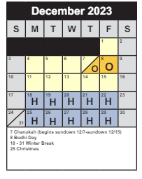 District School Academic Calendar for Edison High for December 2023