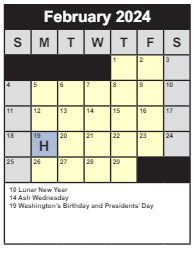 District School Academic Calendar for Daniels Run Elementary for February 2024