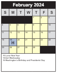 District School Academic Calendar for North Springfield ELEM. for February 2024