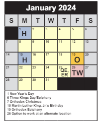 District School Academic Calendar for Daniels Run Elementary for January 2024