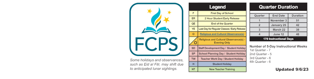 District School Academic Calendar Key for Daniels Run Elementary