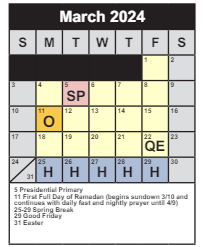 District School Academic Calendar for Daniels Run Elementary for March 2024