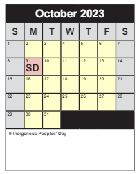 District School Academic Calendar for Edison High for October 2023