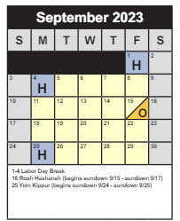 District School Academic Calendar for Fort Belvoir Elementary for September 2023