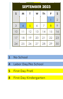District School Academic Calendar for Charles V Carroll for September 2023