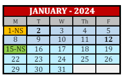 District School Academic Calendar for Lewis And Clark Elementary School for January 2024