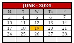 District School Academic Calendar for Lewis And Clark Elementary School for June 2024