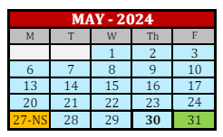 District School Academic Calendar for Lewis And Clark Elementary School for May 2024
