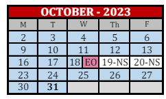 District School Academic Calendar for Lewis And Clark Elementary School for October 2023