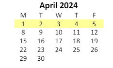 District School Academic Calendar for Fayette Elementary School for April 2024