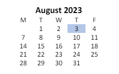 District School Academic Calendar for Fayette Elementary School for August 2023