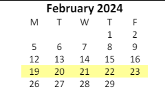 District School Academic Calendar for Hubbertville School for February 2024