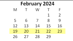 District School Academic Calendar for Fayette Elementary School for February 2024