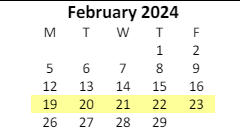 District School Academic Calendar for Whitewater Middle School for February 2024