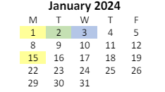 District School Academic Calendar for Fayette Elementary School for January 2024